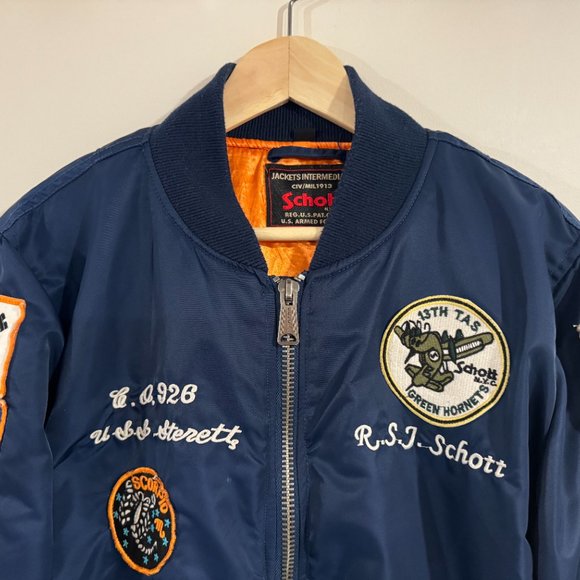 Schott NYC West Pacific Bomber Jacket Medium M South Korea USA Souvenir Flight - Picture 2 of 14